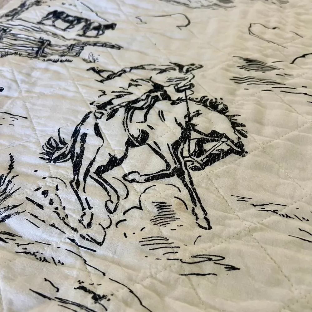 Paseo Road Ranch Life Western Toile Sham Set 2 Standard 20x26 Cowboy Reversible